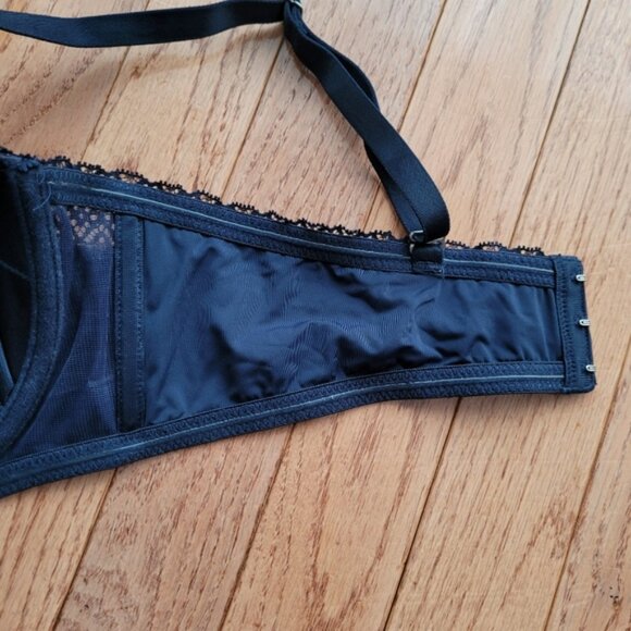 NWT La Vie En Rose Push-Up Strapless Demi Bra Navy Blue Size 38D - Picture 7 of 14